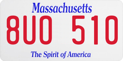 MA license plate 8UO510