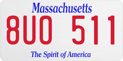 MA license plate 8UO511
