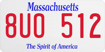 MA license plate 8UO512