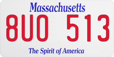 MA license plate 8UO513