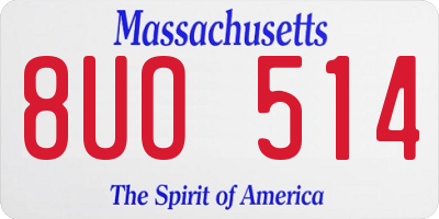 MA license plate 8UO514