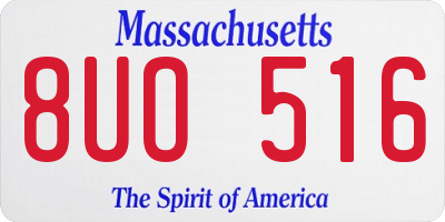 MA license plate 8UO516