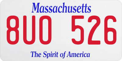 MA license plate 8UO526