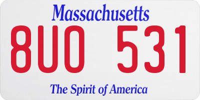 MA license plate 8UO531