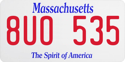MA license plate 8UO535