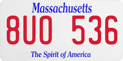 MA license plate 8UO536