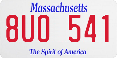 MA license plate 8UO541