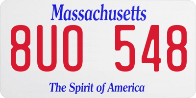 MA license plate 8UO548