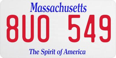 MA license plate 8UO549