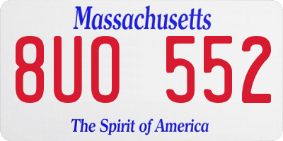 MA license plate 8UO552