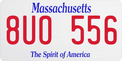 MA license plate 8UO556