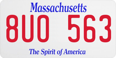 MA license plate 8UO563
