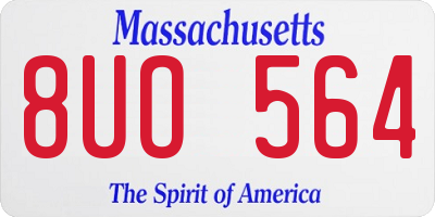 MA license plate 8UO564