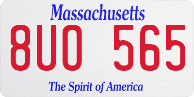MA license plate 8UO565