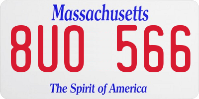 MA license plate 8UO566