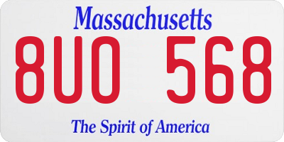 MA license plate 8UO568
