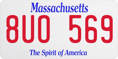 MA license plate 8UO569
