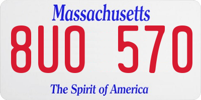 MA license plate 8UO570