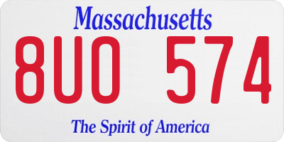 MA license plate 8UO574