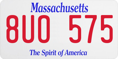 MA license plate 8UO575