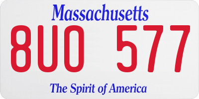 MA license plate 8UO577