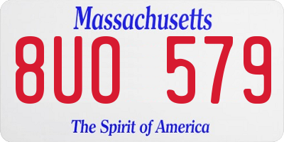 MA license plate 8UO579