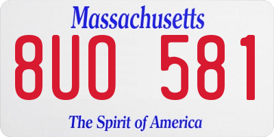MA license plate 8UO581