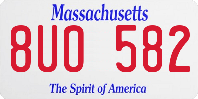 MA license plate 8UO582