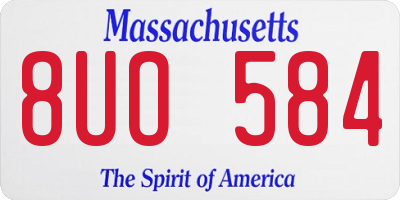 MA license plate 8UO584