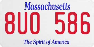 MA license plate 8UO586