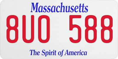 MA license plate 8UO588
