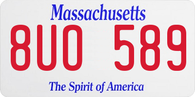 MA license plate 8UO589