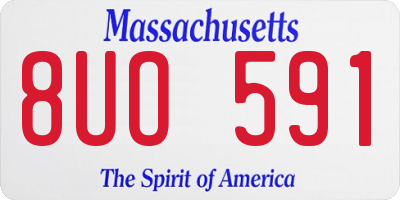 MA license plate 8UO591