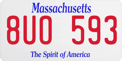 MA license plate 8UO593