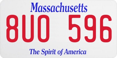 MA license plate 8UO596