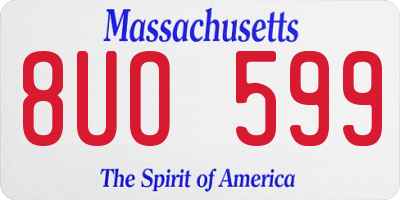 MA license plate 8UO599