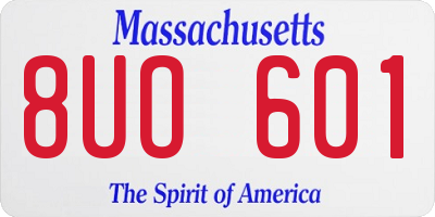 MA license plate 8UO601