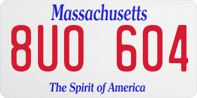 MA license plate 8UO604
