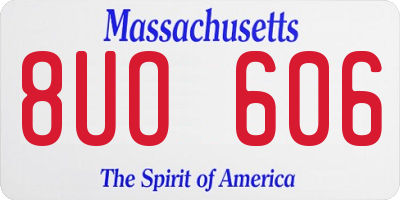 MA license plate 8UO606