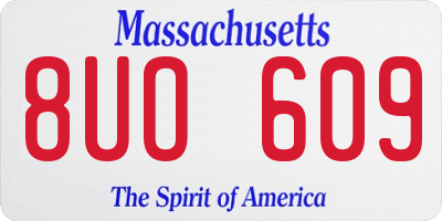 MA license plate 8UO609