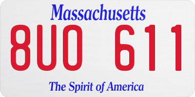 MA license plate 8UO611