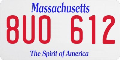 MA license plate 8UO612