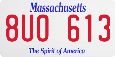 MA license plate 8UO613