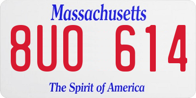 MA license plate 8UO614
