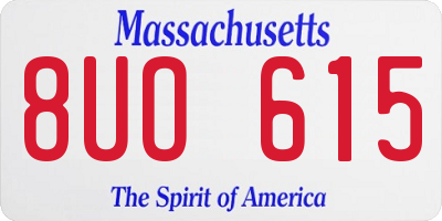 MA license plate 8UO615