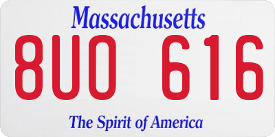 MA license plate 8UO616