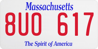 MA license plate 8UO617