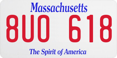 MA license plate 8UO618