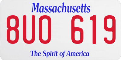 MA license plate 8UO619