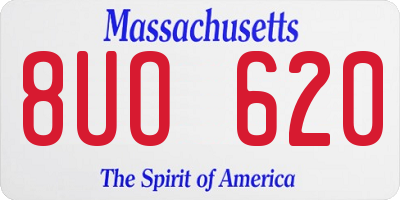 MA license plate 8UO620